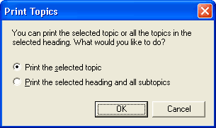 Print Topics dialog box