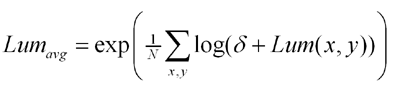 Equation for average luminance