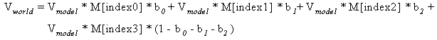 Formula for the general case of indexed vertex blending