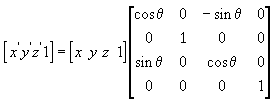 y rotation matrix