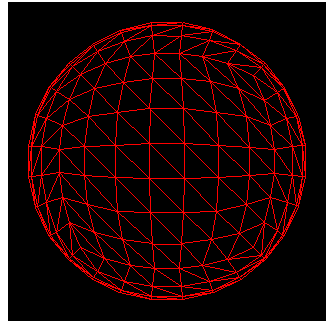 Sphere approximated with triangular faces