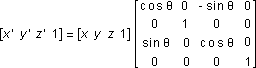 Matrix that rotates a point around the y-axis