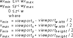 Equations for testing whether the point is visible