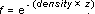 Equation showing exponential increase of fog effect with distance