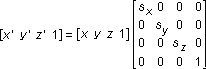 Matrix that scales a point