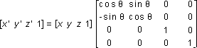 Matrix that rotates a point around the z-axis