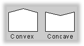 Diagram of concave and convex polygons