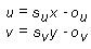 Equations for deriving u-v coordinates from a vector in a flat wrap