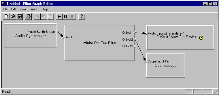 Audio Synthesizer filter graph