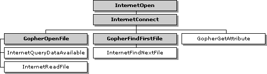 Win32 Internet functions used for Gopher protocol