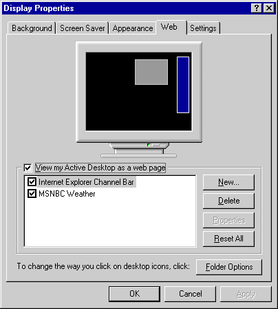 Display Properties Control Panel