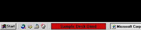 Desk Band on the taskbar