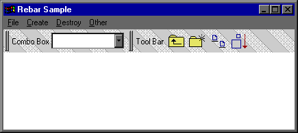 Rebar control with bands containing a combo box and a transparent toolbar control.