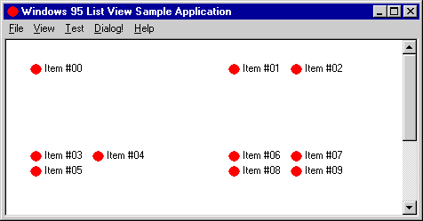 Same list view control set to LVS_SMALLICON view.