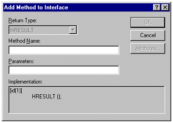 The Add Method to Interface dialog box