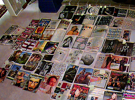 Magazines on the floor