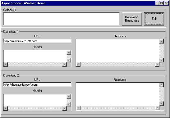 AsyncDemo dialog box