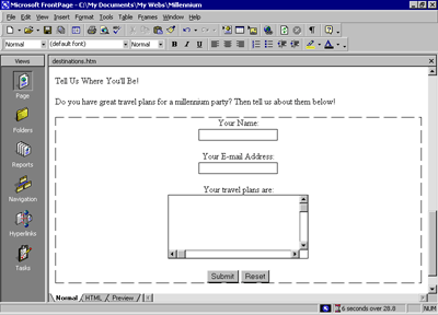 Constructing the Destinations page