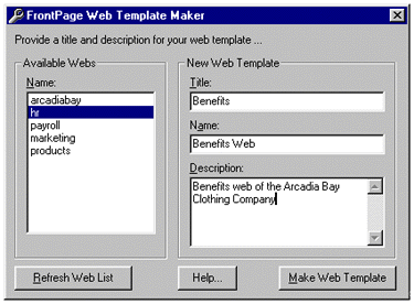 The Web Template Maker