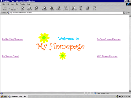 Jenny's home page: Before