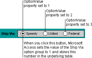 Selected option in an option group