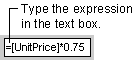 Expression in a text box