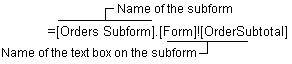 Expression on the main form that references the calculated control on the subform