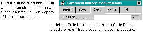 Create a command button event