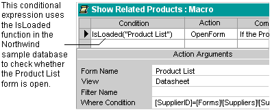 Display records in another table by using a macro