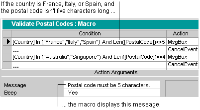 Validate data by using a macro