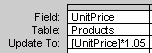 Aggregate function in the Total row