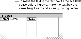 Text box that grows is the same height as the tallest control in the same row