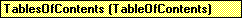 TablesOfContents collection (TableOfContents object)