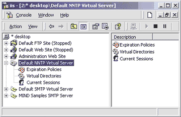 Figure 1: The NNTP Service MMC Snap-in