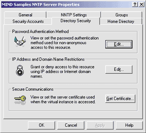 Figure 7: Directory Security