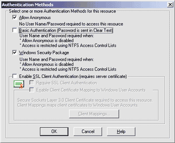 Figure 8: Authentication Settings