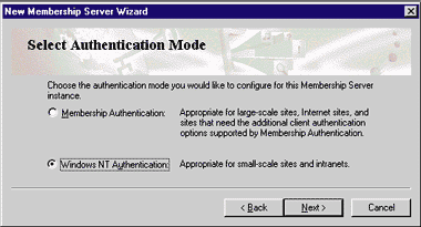 Figure 4: Choosing Authentication Method