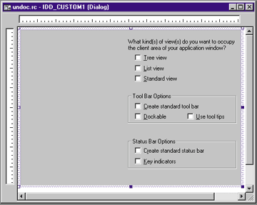 Figure 14 The IDD_CUSTOM1 resource template