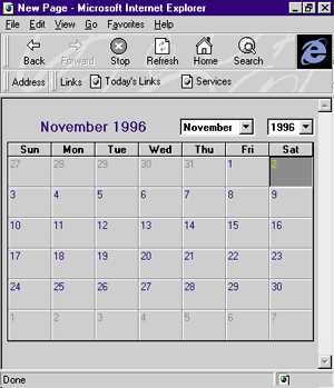 Figure 5: Microsoft Calendar component