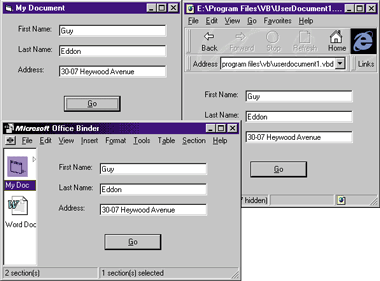 Figure 5 ActiveX documents are like sophisticated form objects