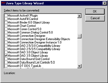 Figure 4: Java Type Library Wizard