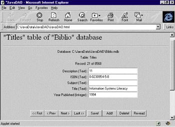 Figure 7: Java DAO