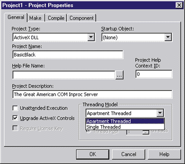 Figure 1 Project Properties for in-process servers