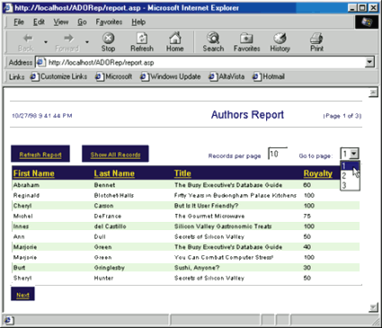 Figure 1: A Sample Web Report