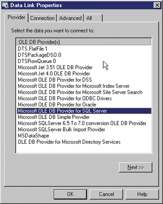 Figure 3: Data Link Properties