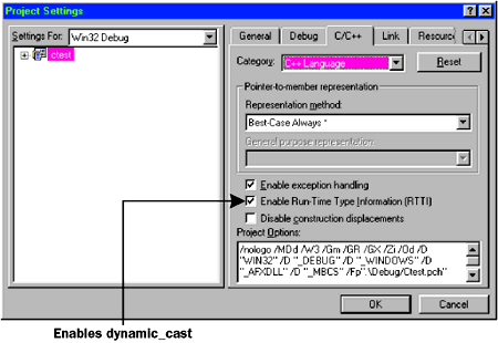 Figure 3  Enabling RTTI