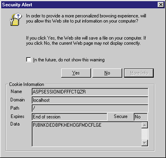 Figure 10: ASPSESSIONID Cookie Alert