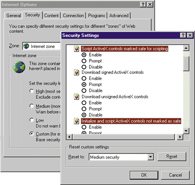 Figure 2: Security Settings