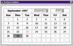 Figure 10: Calendar Scriptlet