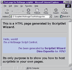 Figure 14: Scriptlet Wizard Output